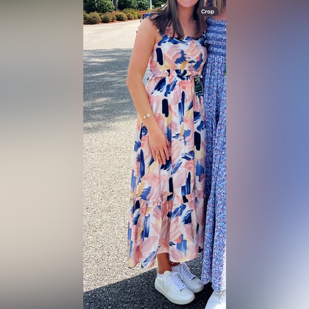 Colorful abstract maxi dress